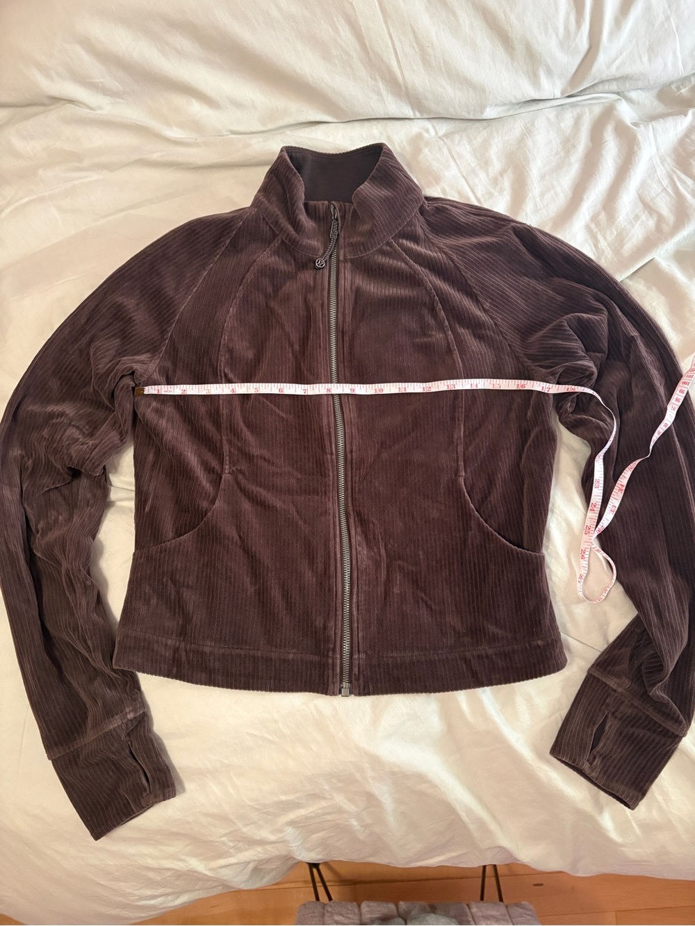 Lululemon Women's Chocolate Corduroy Zip-Up athletic Jacket